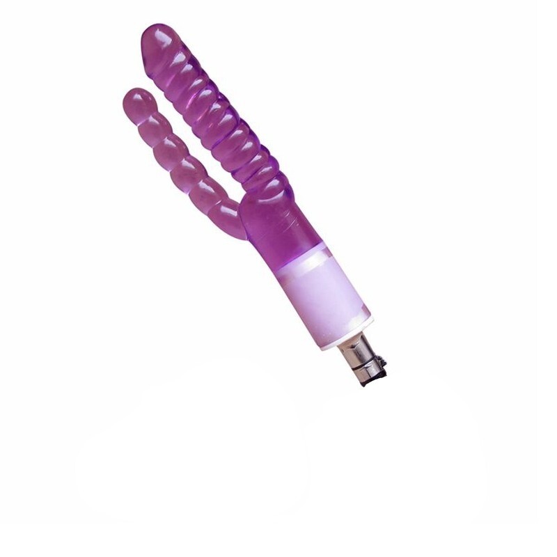 Double Head Realistic Dildo Vaginal and Anal Pleasure for Sex Machine Purple
