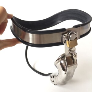 Stainless Steel Male Arc Chastity Belt For Adjustable Waist Hole chastity Device