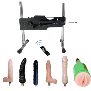 Machine à sexe télécommandée intelligente, 6 vitesses avec 5 gros godemichés, coupe vaginale pour couple