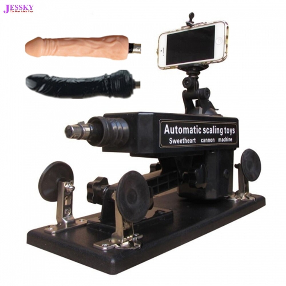 Automatic Sex Machine with Bluetooth Photograph and Video Swept WIth Two Big Dildo