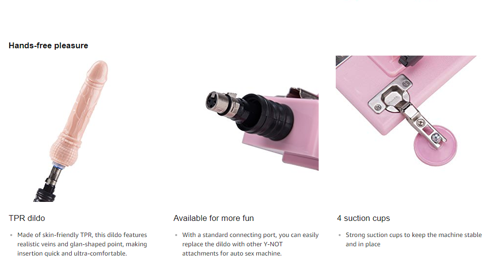 Automatische Sexmaschine mit 5 Dildo-Aufsätzen für Frauen in Pink