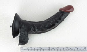 7.8'' G-Punkt DildoEntwickelt zur Massage des G-Punkts und der ProstataHochwertiges Sexmaschinen-Zubehör in Schwarz