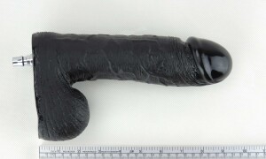 9,4 Zoll massiver monströser Dildo-Aufsatz für Premium-Sexmaschine Schwarz