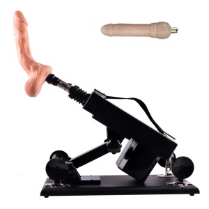 Sexmaschinen ausziehbare Masturbationsmaschine mit 2 Stück Dildo-Aufsätzen