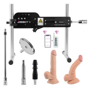 Máquina de sexo follando controlada por APP y control remoto con 6 accesorios
