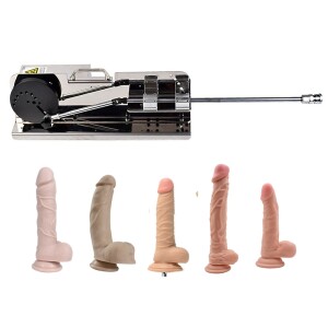 Máquina de sexo con potente fuerza de penetración y sin ruido con 5 piezas de accesorios de dildo + ventosa
