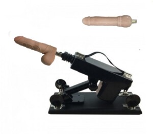 Máquina de sexo para masturbación femenina con 2 accesorios grandes de dildo para mujeres