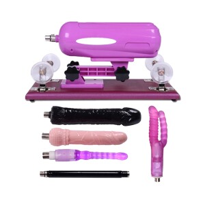 Máquina de sexo para masturbación femenina con accesorios de 5PCS de dildo para mujeres en color rosa