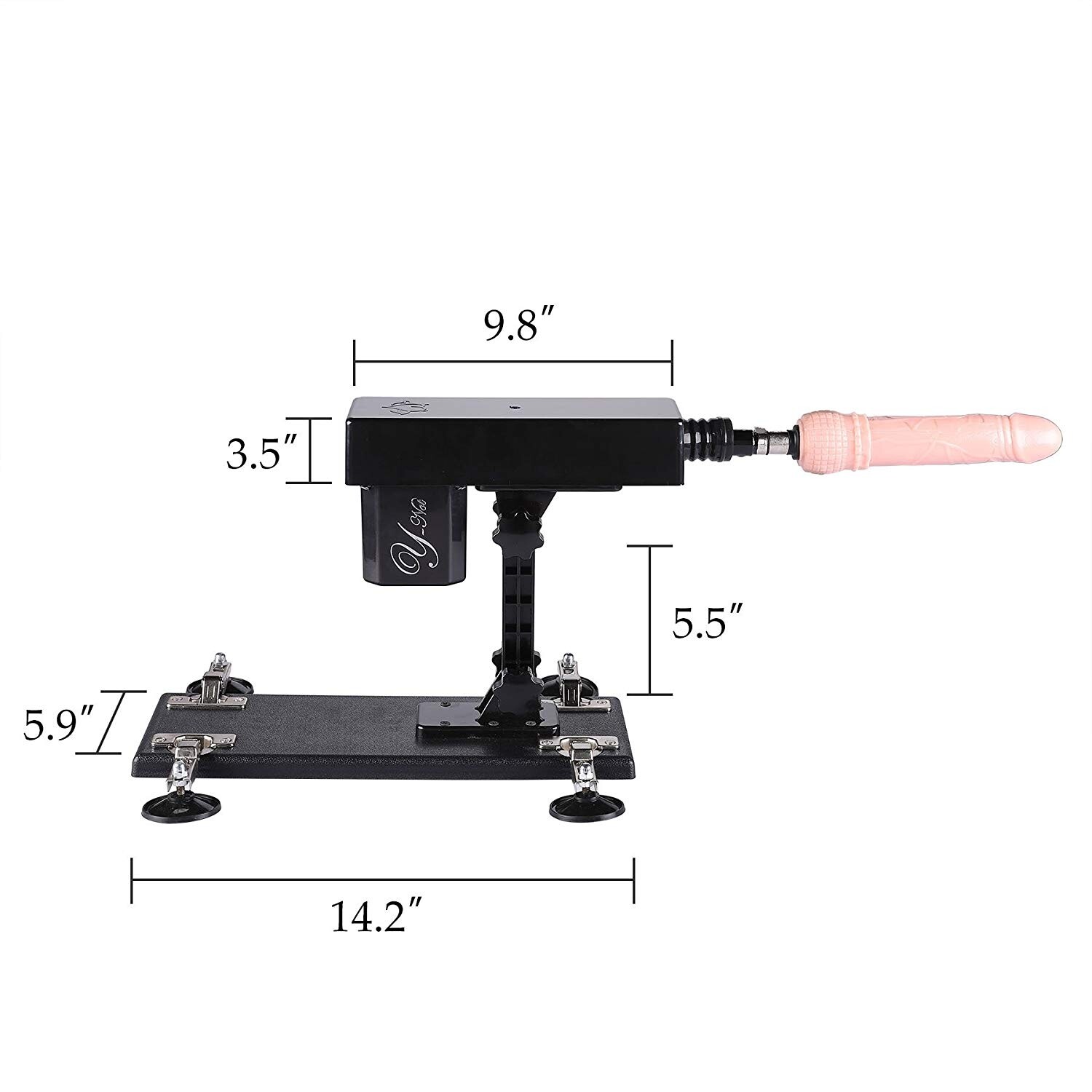 Automatische Seksmachine met uitschuifbaar pistool en 2 stuks siliconen dildo masturbator