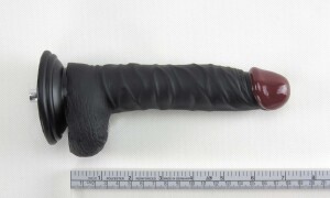 7.87'' Premium Seksmachine Dildo Bijlagen, Realistisch aanvoelende naakte penis, 5.51 inch in te brengen zwart