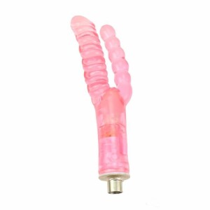 Dubbele kop realistische dildo vaginaal en anaal genot voor seksmachine roze