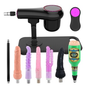 Afstandsbediening Seks Liefde Machine Volwassen Duw Dildo Machines 7 stuks Accessoires voor Stellen