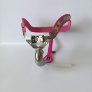 Dispositivi di Castità per Uomini Cintura di Castità in Acciaio Inossidabile Giocattoli Sessuali Rosa