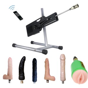 Edizione aggiornata: Smart Remote Control Sex Machine con 6 velocità con 5 grandi dildo, coppa vagina per coppie